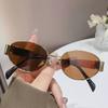 1pc Women's Oval Metal Fashion Glasses, Lightweight & Durable, Ideal for Casual Wear & Stylish Accessories.