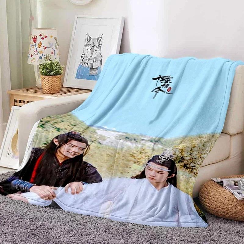 Drama De Ongetemde Xiao Zhan Wang Yi Bo Zachte Gooi Deken Gooi Deken Zachte Cartoon Gedrukt Sprei Sprei Sofa Gift