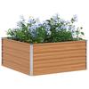 Raised Bed Light Brown 100 X 100 X 45 Cm Galvanized Steel