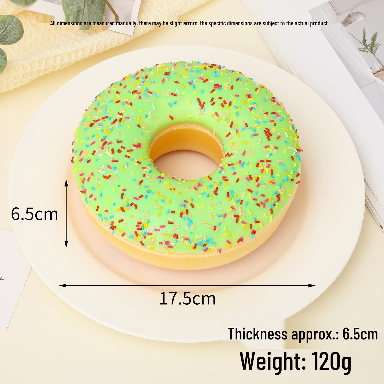 Large 17cm Sprinkle Donut Simulation Model Ornament Diameter 17.5cm
