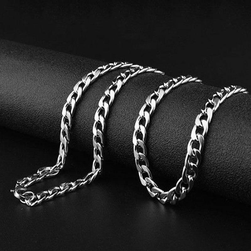 Naszyjnik z łańcuszkiem ze stali nierdzewnej Długi Hip Hop dla kobiet Mężczyźni na szyi Moda Biżuteria Akcesoria na prezent Srebrny kolor Choker
