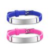 Braccialetto Identificativo Bambini Regolabile Silicone Morbido Acciaio Inossidabile Ciondolo Nome Emergenza Telefono Braccialetti Personalizzati