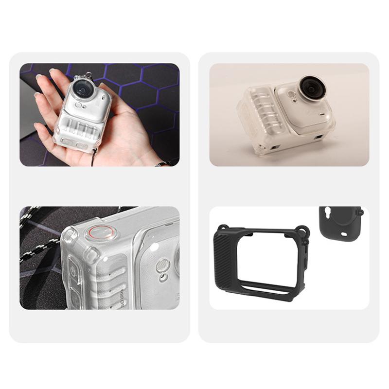 For Insta360 Go Ultra Protective Cover Tpu Ice Sensing Heat Dissipation Anti Drop Protective Case With Lens Cap & Lanyard