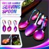 Stainless Steel Curved Handle Spoon Self Serve Buffet Spoon Seafood Sushi Serving Spoon Kitchen Utensil for Food Service