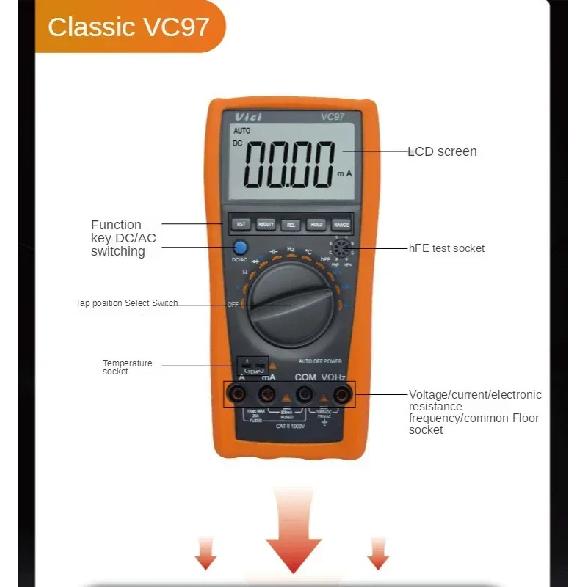 True RMS Multi-function High-quality Universal Meter VICI VC97A 4000 Count Automatic Range Digital Multimeter NCV