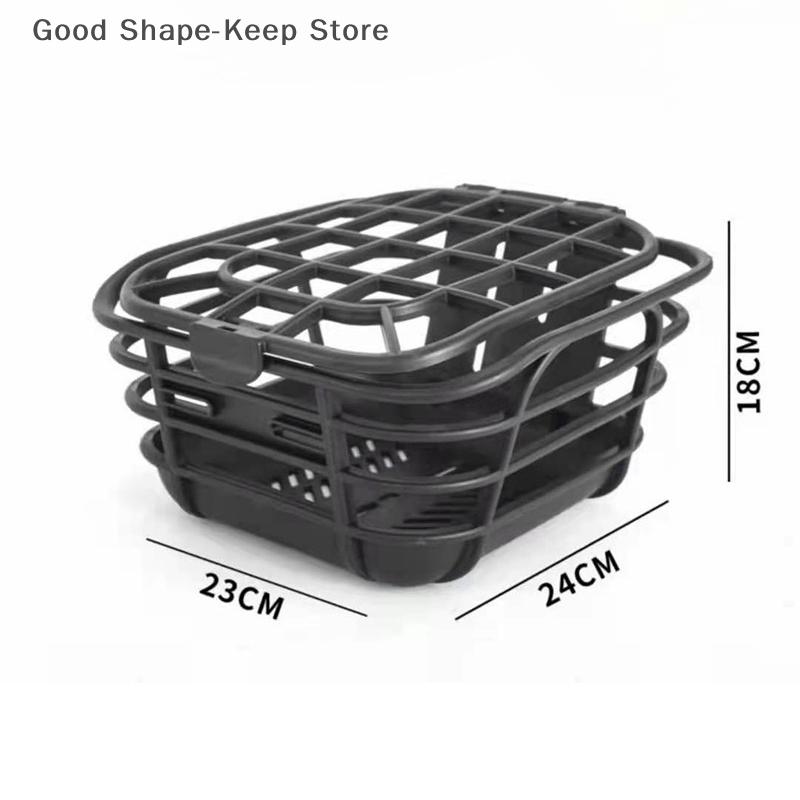 Large Capacity Anti-Extrusion Bike Front Basket Set Black PC Material Detachable Electric Bike Basket with Lid