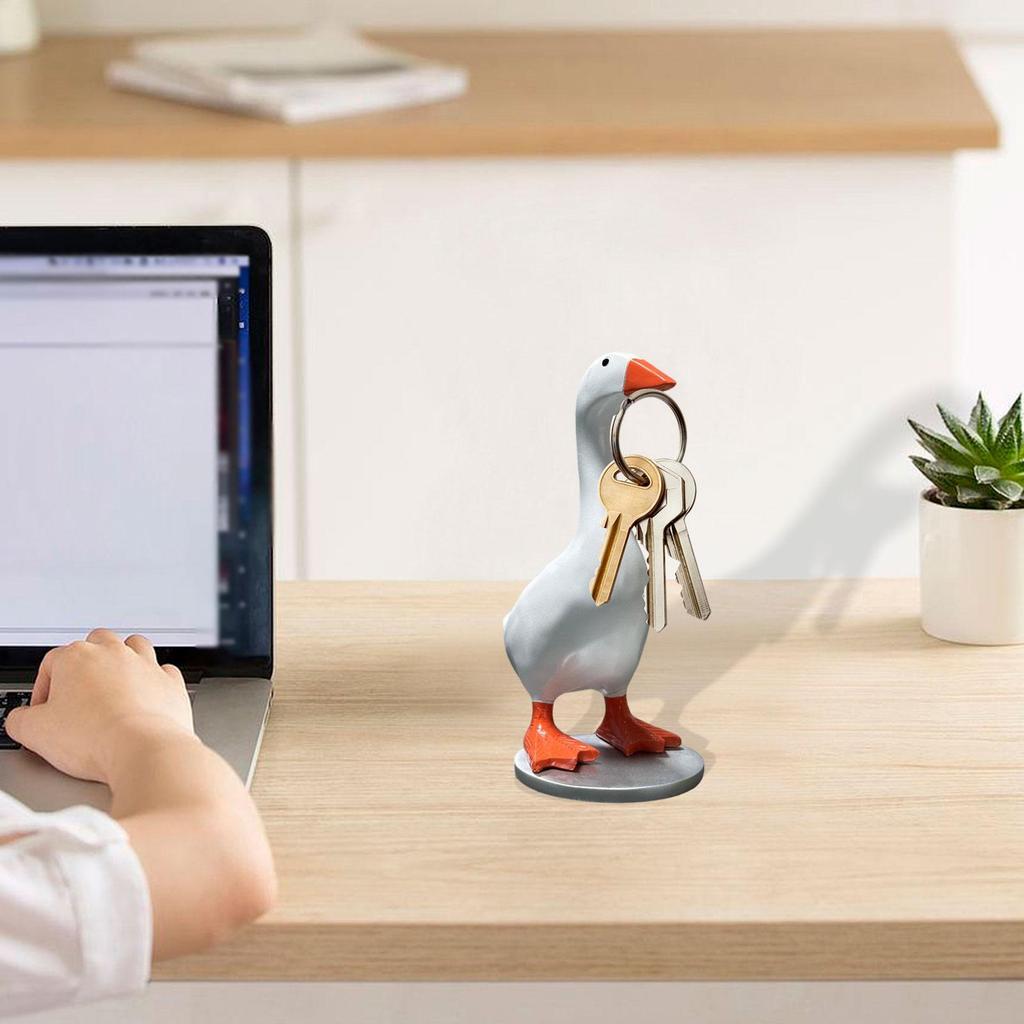 Goose Statue Home Decor Accessories Decorative Magnetic Goose Key Holder Ornament Animal Sculpture for Key Storage Housewarming