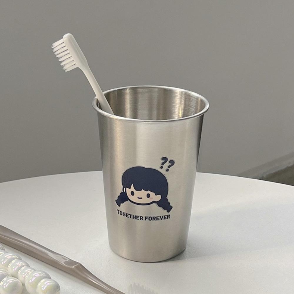 Neue Unzerbrechliche Edelstahlbecher Trinken 500ml Weingläser Zahnbürstenhalter Outdoor