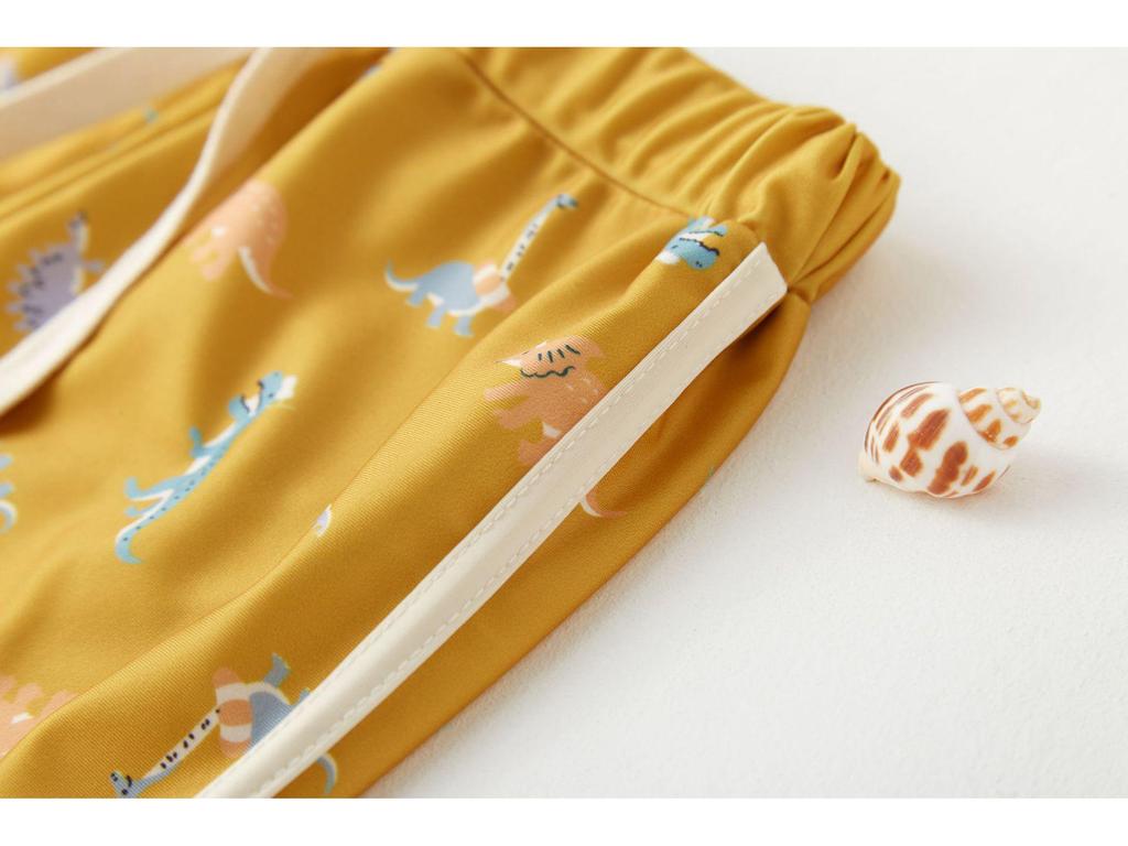 Barnens Dinosaurie Baddräktsset - Snabbtorkande Kortärmad & Shorts för Pojkar