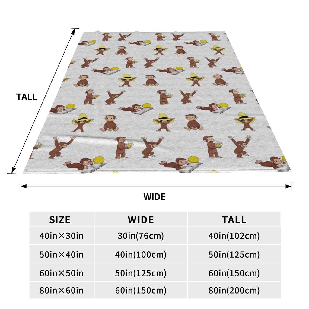 George the curious monkey cartoon for kids pack Blanket Warm Fleece Sofa Throw Blanket for Home Bedroom Office Throws Bedspread