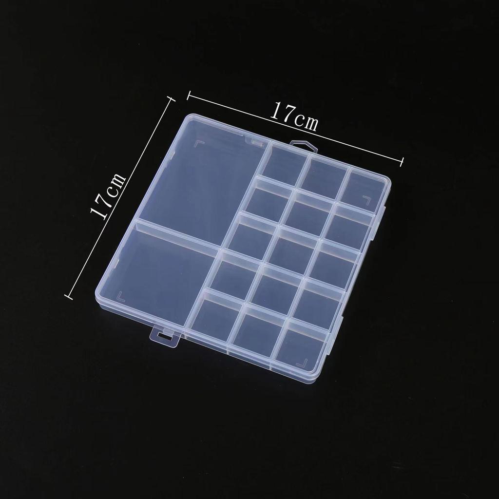 Multisize Anti-Stringing Grid Storage Box for Jewelry and Parts with Slotted Beaded Compartments