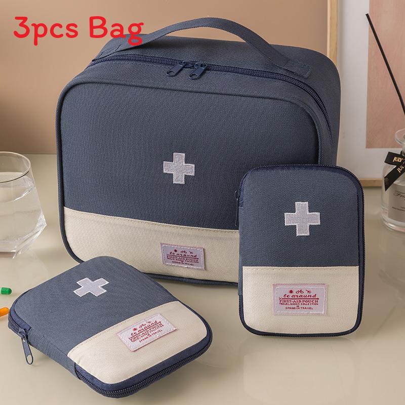 Medical Bag Oxford Cloth Portable Travel Emergency Kit With Large Capacity For Home Use