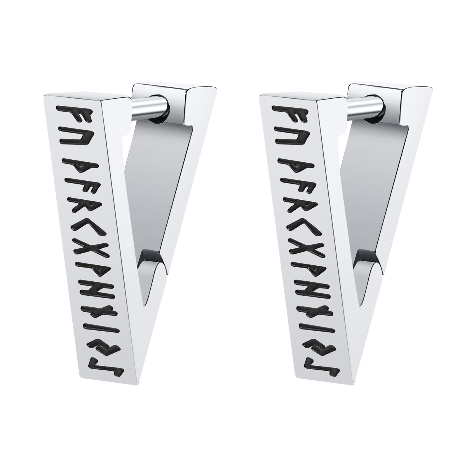 

Vnox Norse Viking Runes Hoop Earrings for Men Women, Anti Allergy Stainless Steel Huggie Hoops brincos masculinos