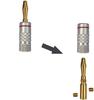 AMIUKON 24K Gold Plated Banana Plugs Speaker Cable Aluminum Metal 4mm of Connectors, Shell, 12AWG-18AWG Gauge, (Set 16)