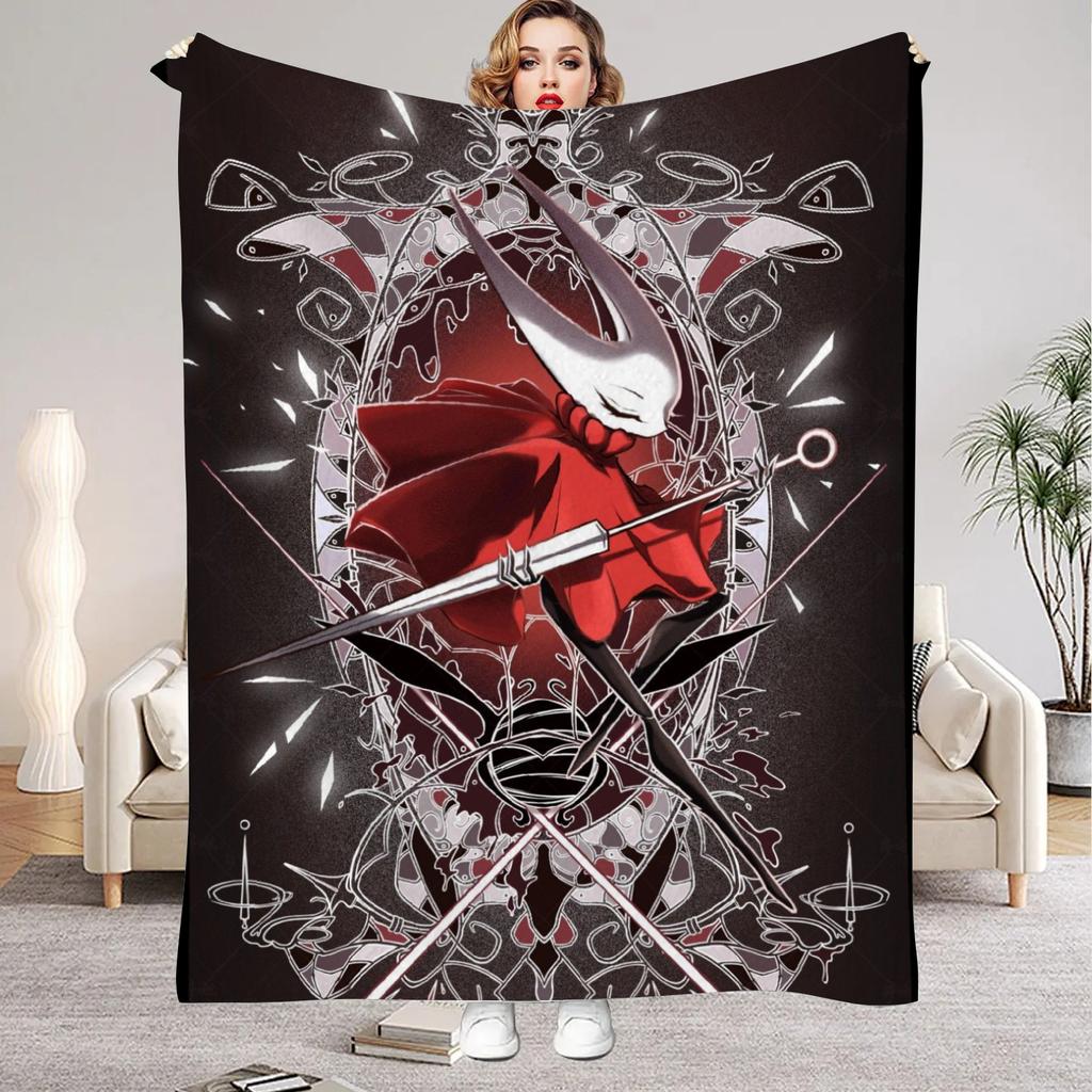 Hollow Knight Blanket Cartoon Game Printed Flannel Blanket for Home Living Room Bedroom Decor New Year Christmas Gift for Fans