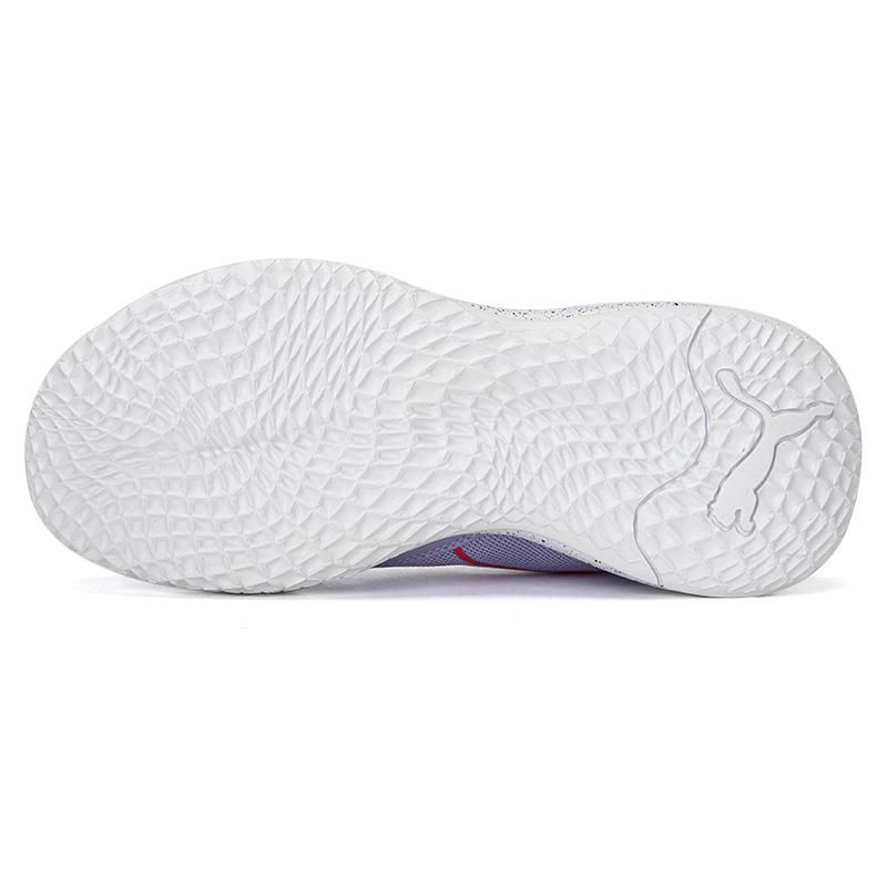 Puma Playmaker Round Toe Lace-Up Slip-Resistant Durable Low-Top Basketball Shoes Men Sneaker Purple White Red 377576-04