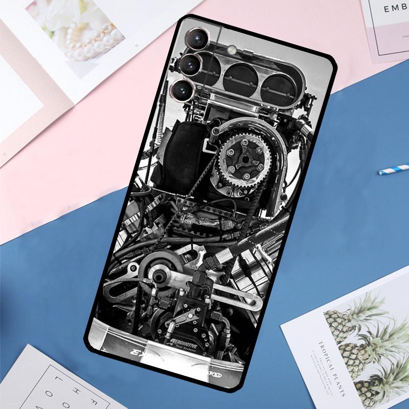 

Motor Engine Motorcycle Case For Samsung Galaxy S24 Ultra S20 S21 S22 S23 S25 Ultra S9 S10 Plus S25 FE Back Cover Galaxy S25Ultra