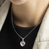 Collier Luxenter en argent 925 avec quartz rose finition en rhodié - Yedia