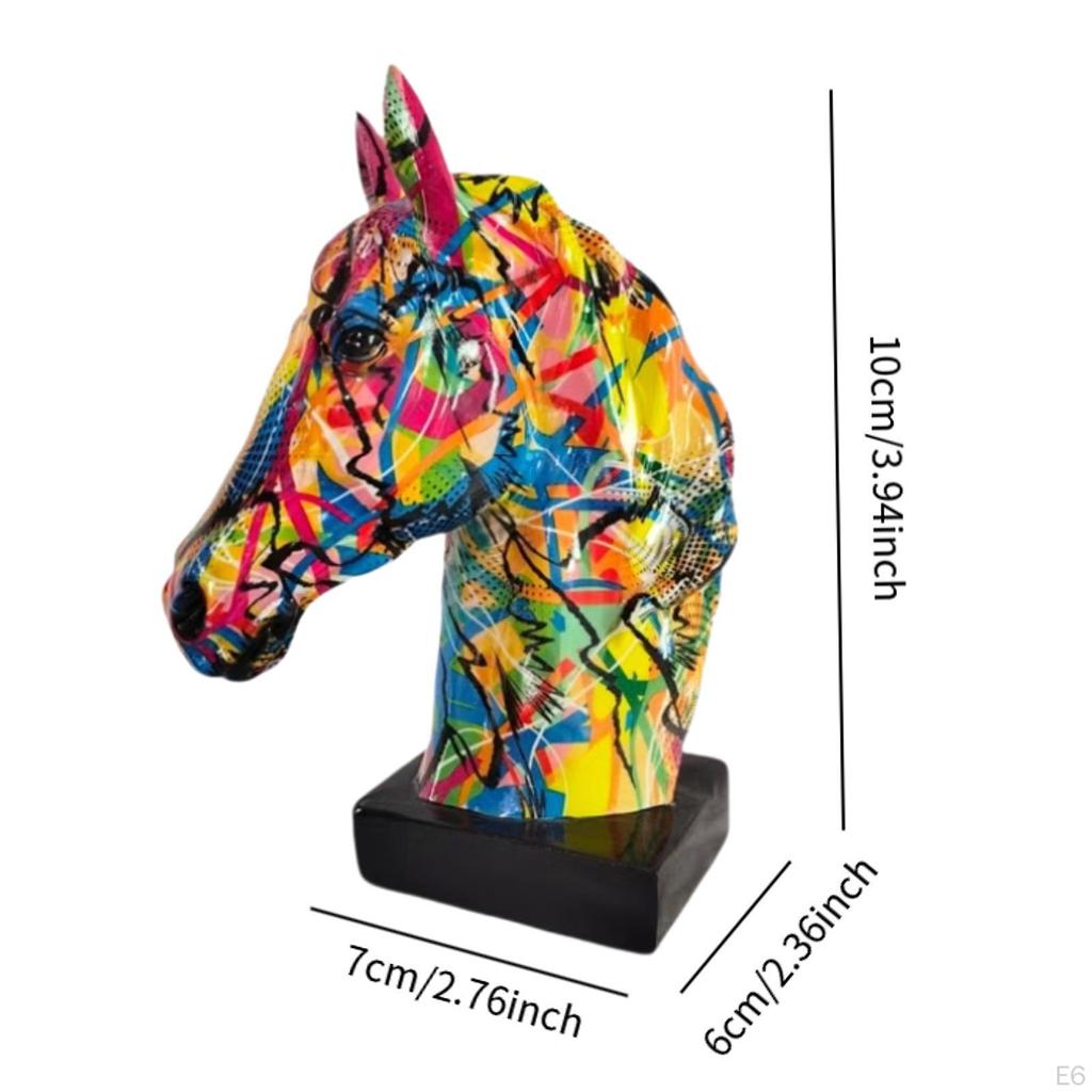 Equine Head Sculpture Home Accent Resin Figure for Living Space Office Decor