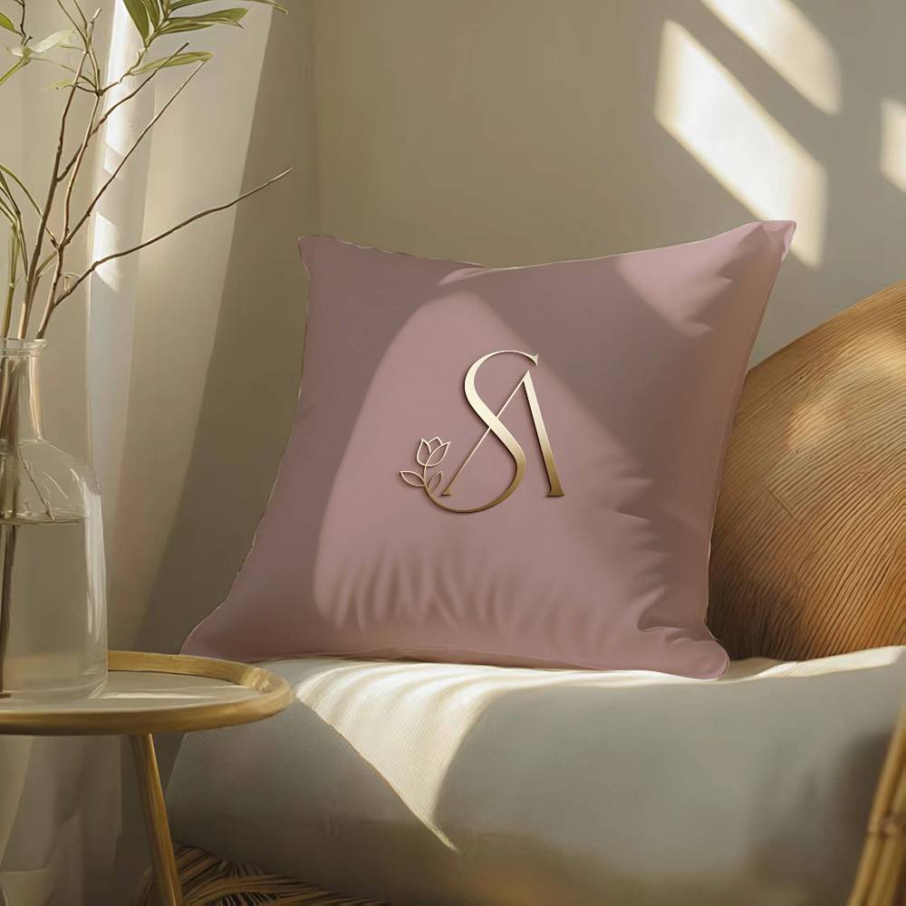 

Simple letter Design AU Pillow Case Silky elegant Comfort Sofa Bed Invisible zipper Beach pillowcase 12x12Inch