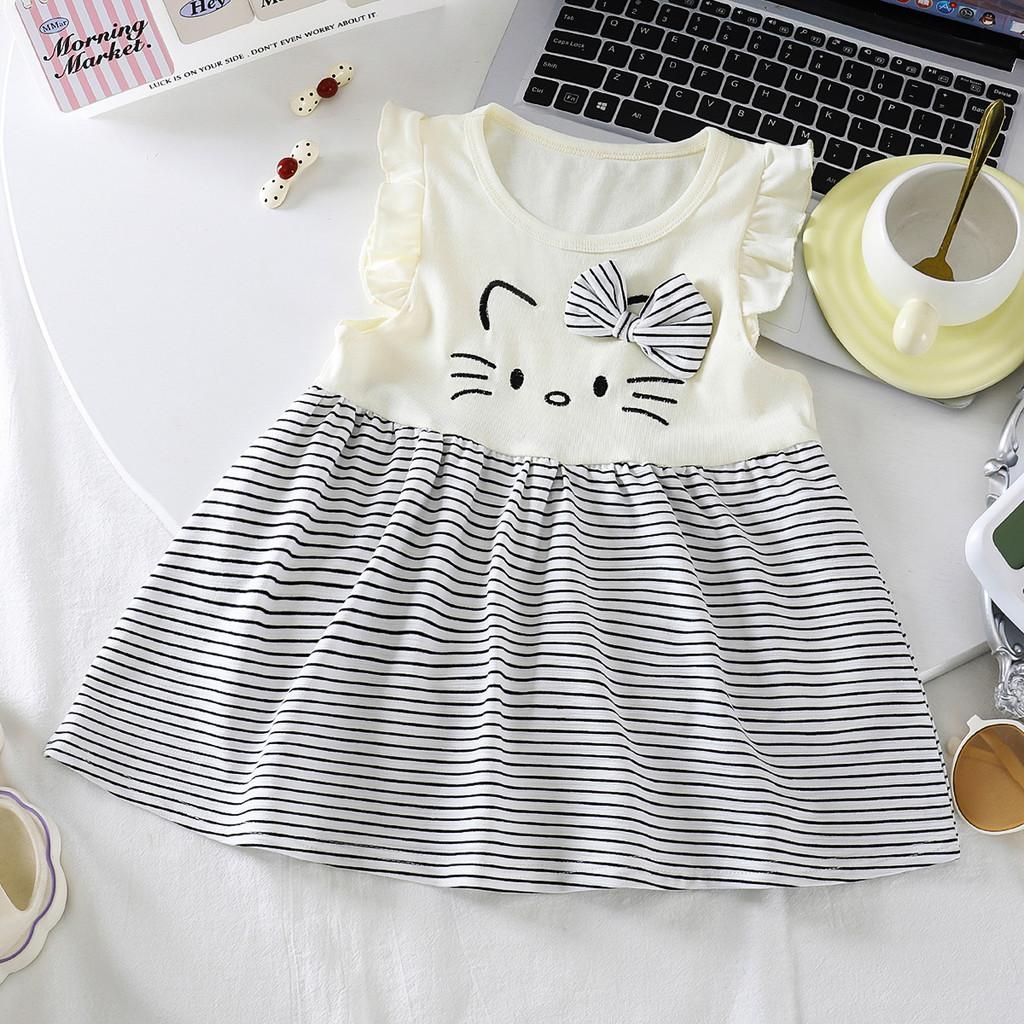 Childrens Cartoon Print Summer Dress With Cotton Material For Girl Teenagers