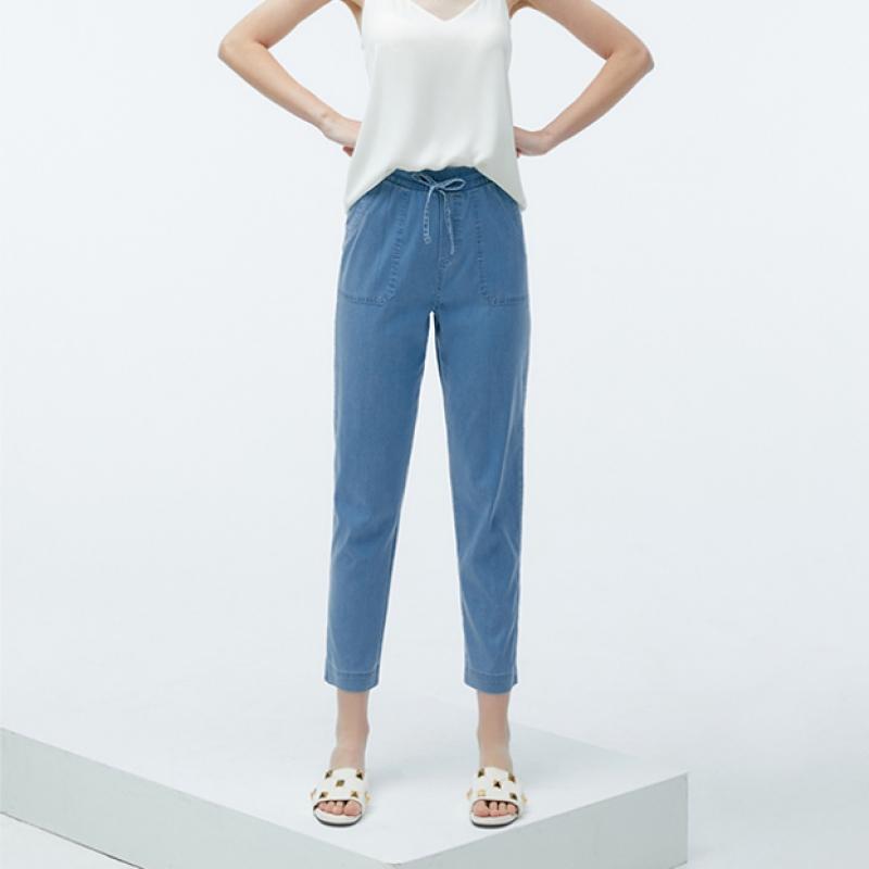 Baiyu Women Lyocell Soft Denim Pants Sdlw