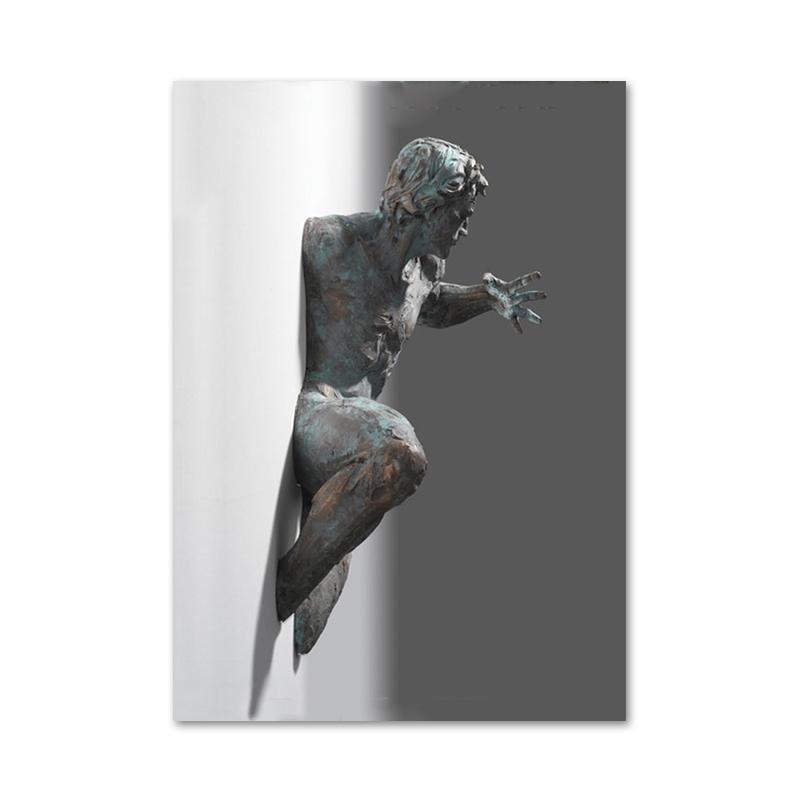 Abstract Statue Figure Canvas Painting Visual 3D Effects Posters Prints Wall Art Picture For Living Room Home Decor Gift Cuadros