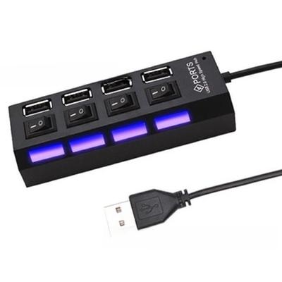 USB 2.0-Hub mit vier Anschlüssen und individuellen Schaltern
