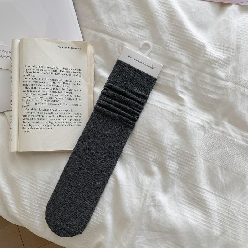 Double Needle Calf Socks Ultra-Thin Stacking Socks Wind Blogger With The Same Soft Korean Vertical Striped Ballet Shoes