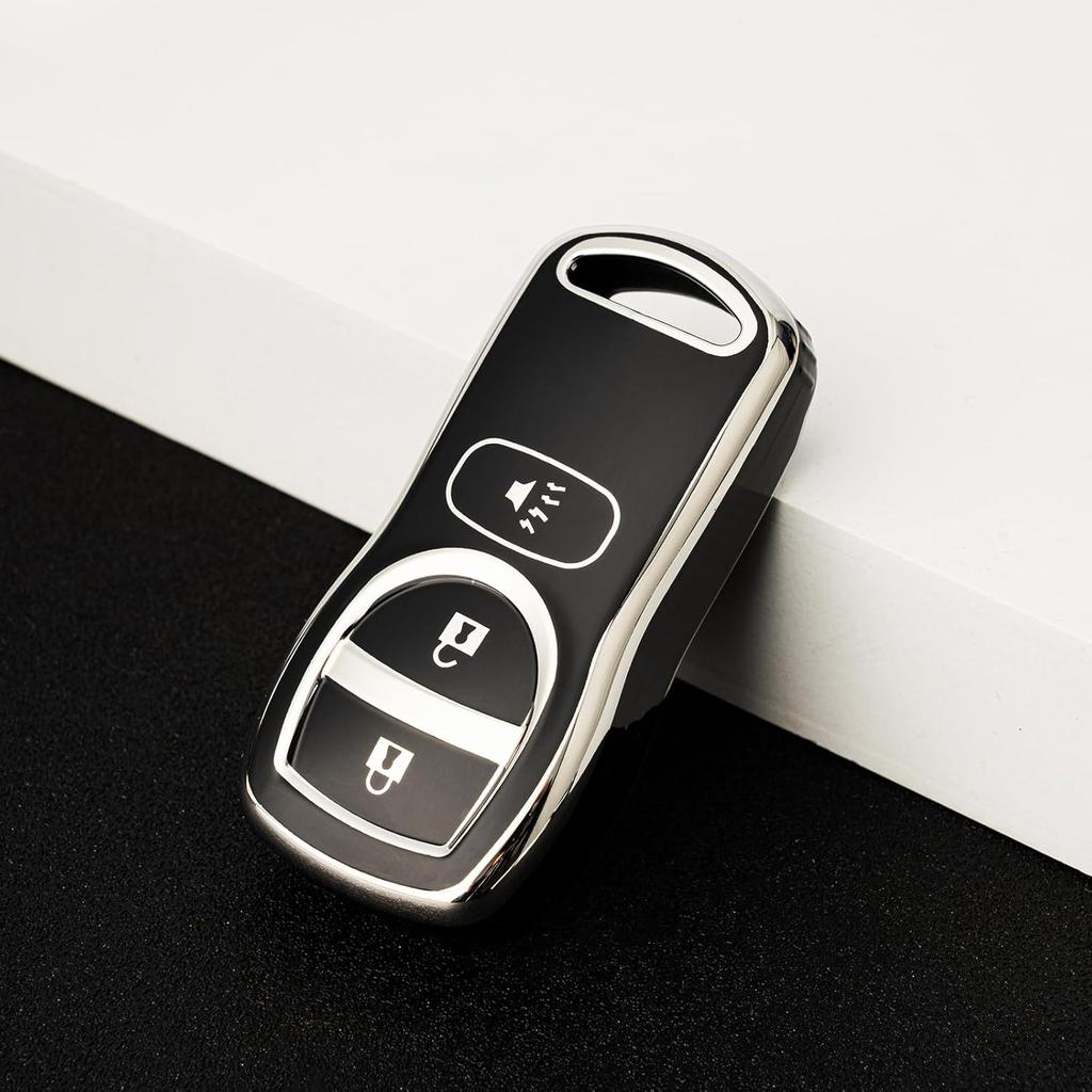 Key Fob Cover for Nissan,Soft TPU Car Key Cover Compatible with Nissan Altima Armada Quest Frontier Titan Versa Xterra Pathfinder Maxima Murano NV200