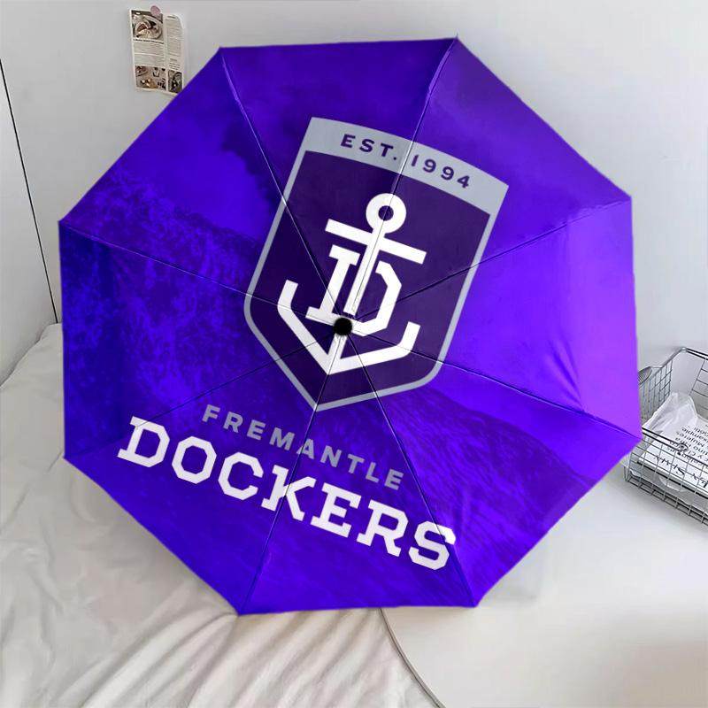 Modello Fremantle Dockers, ombrello pieghevole automatico, design portatile e pieghevole, 8 stecche, un regalo di Natale o di compleanno.
