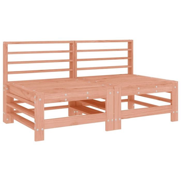 VidaXL Canapés Centraux de Jardin 2 pcs, Sièges avec Dossier, Meubles de Terrasse Patio Arrière-cour Balcon Extérieur, Bois 825644