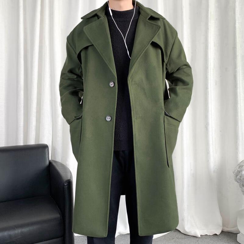 ROMON Men's Vintage Business Casual Mid-Length Windbreaker