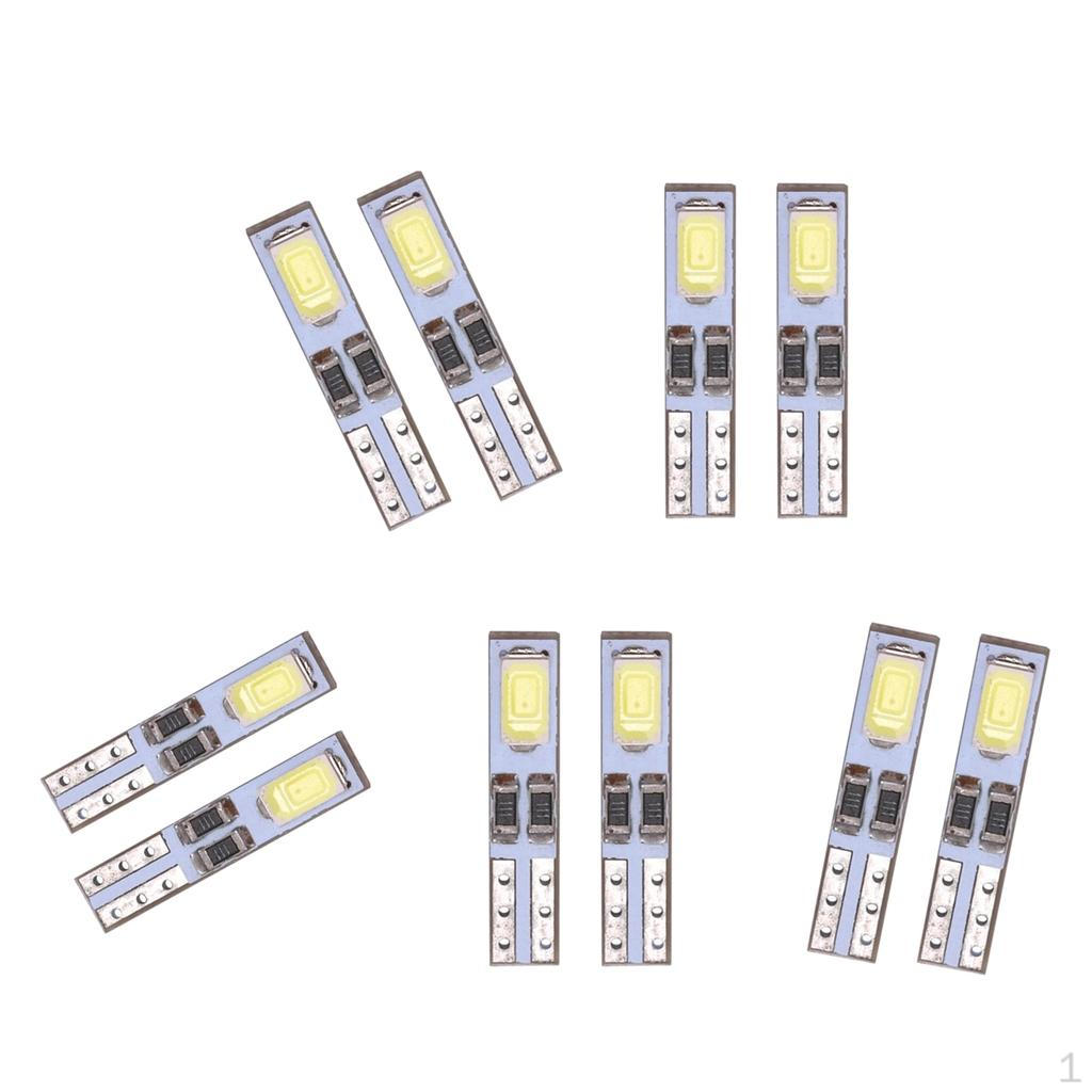 

10x 6500K T5 6500V Dashboard Display 5730 SMD LED Wedge