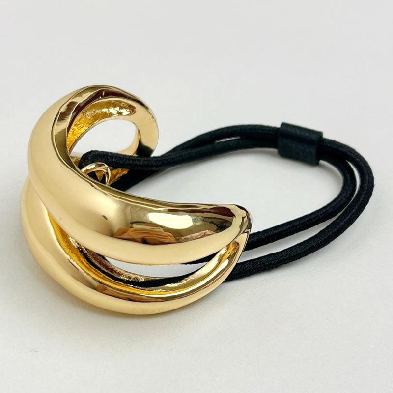 Minimalism Double-layer Metal Hair Bands Ropes Headband Elastic Scrunchies Hairband Tools Fashion Women Hair Accessories