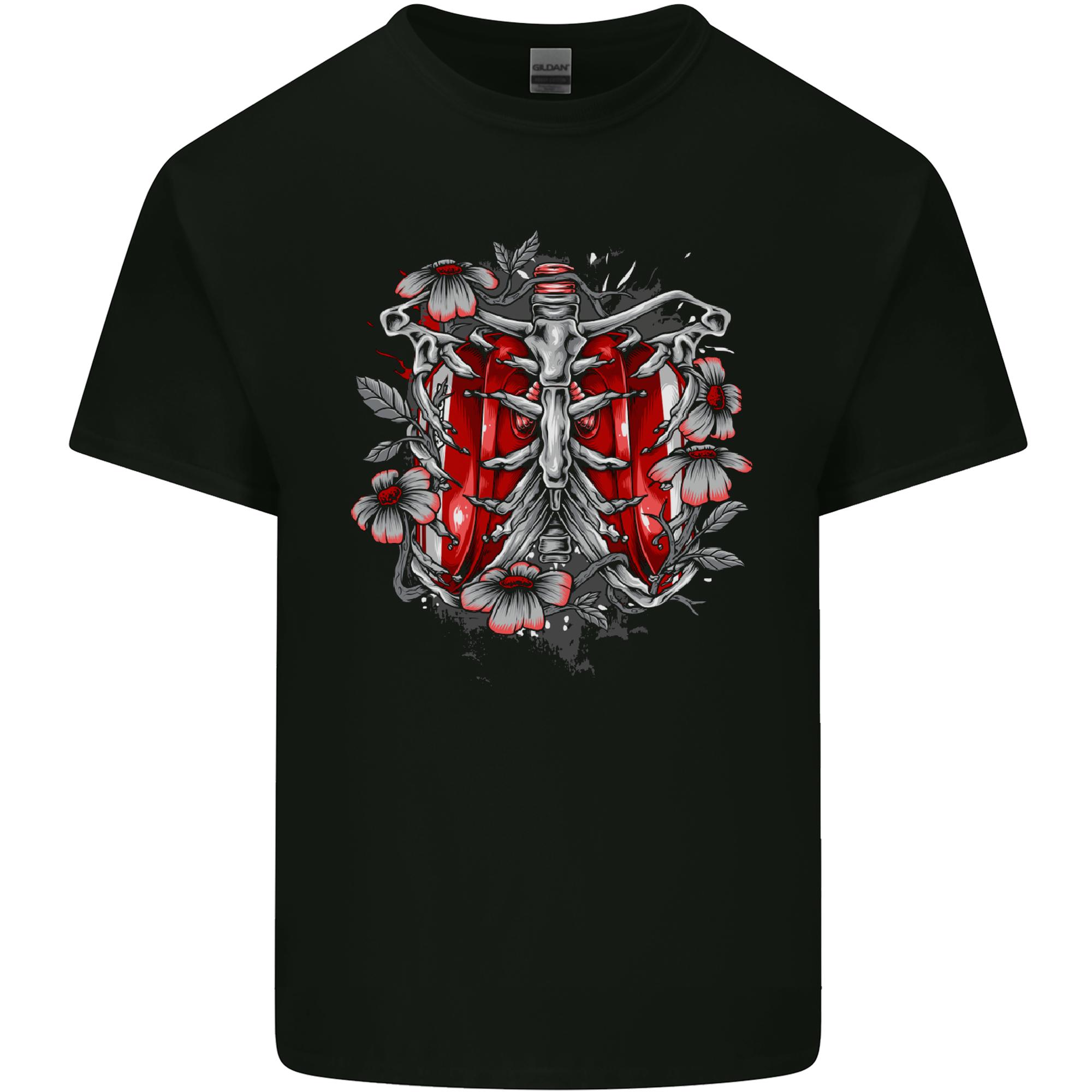 Gothic Rib Cage Skeleton Skull Goth Fantasy Unisexs Light Cotton TShirt S