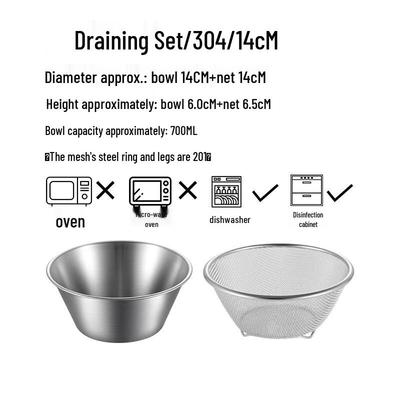 Stainless Steel Mini Rice Washing Basin Set