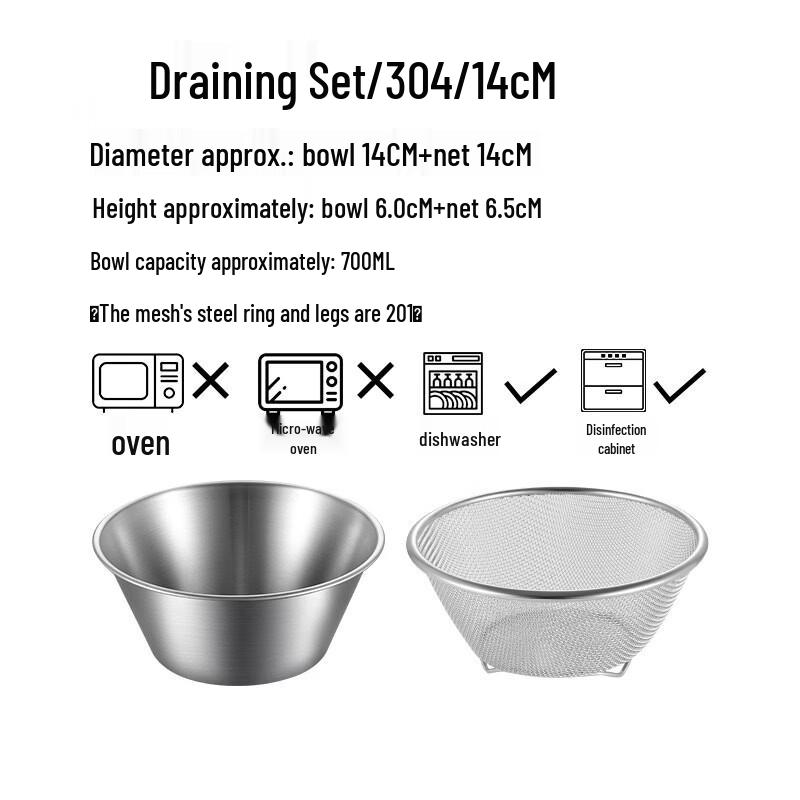 

Stainless Steel Mini Rice Washing Basin Set