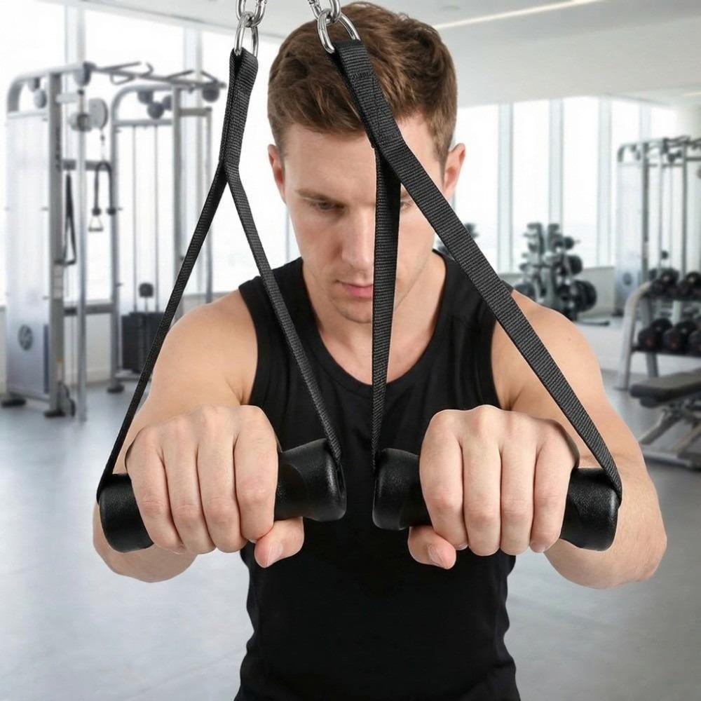 1Pair Heavy Duty Gym Handle Non-Slip Pulley Handle Cable Machine Handle Pulley Cable Machine