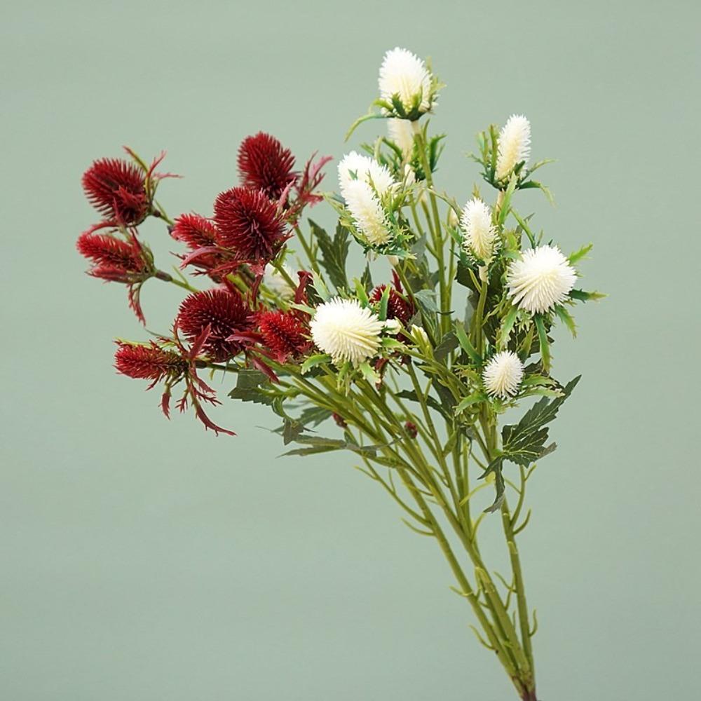 Real Touch Artificial Sea Holly Branch Handmade Fake Flowers  Wedding Party Decor