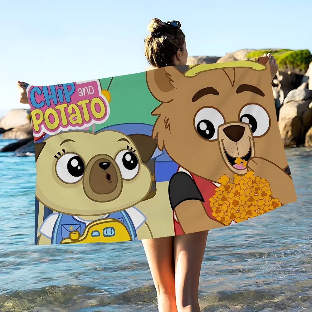 Chip and PotatoS Microfiber Beach Towel Absorbent Quick dry Soft Yoga Swimming Resort Mountain Climbing Towel