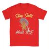 Stay Salts Melt ICE Funny Cat Umbrella Pure Cotton T Shirt For Mens Summer Classic T-Shirts O-Neck Tees Oversize Hot Sale Tops