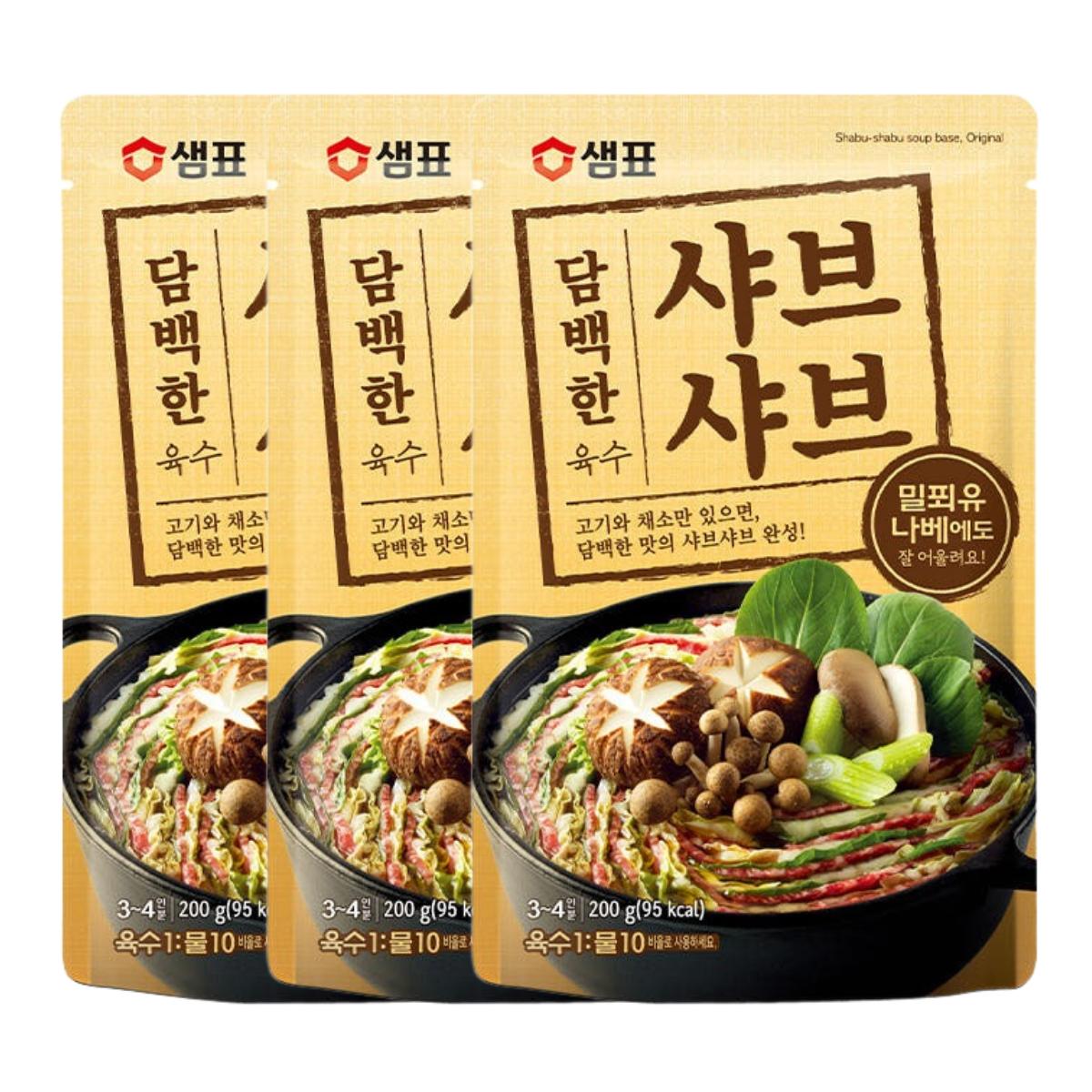 Sempio Bouillon clair pour Shabu Shabu Base de bouillon savoureuse pour fondue 200g (3-4 Portions) Lot de 3