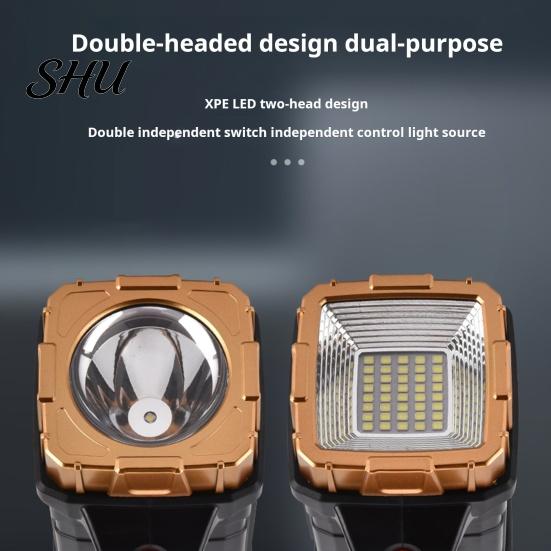 LED Torchlight Portable Lamp Solar Flashlight with Handle USB Rechargeable 7 Modes High-intensity High Lumens IPX5 Waterproof Work Light Camping Torch