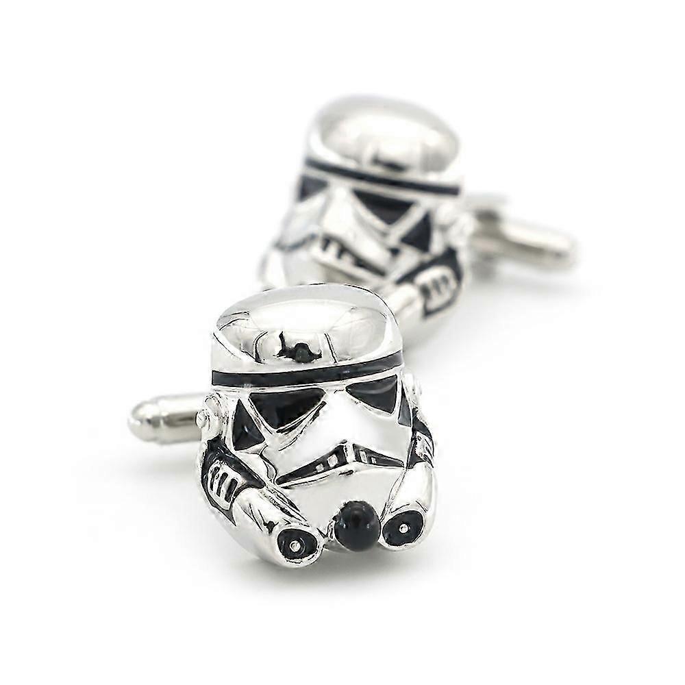 Star Wars Stormtrooper Men's Novelty Silver Zinc Alloy Cufflinks