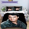 Elvis 3pcs Bedding Set Duvet Cover Closure Includes 1 Duvet Cover & 2 Pillowcases for All Seasons Bedroom Home Dorm Decor