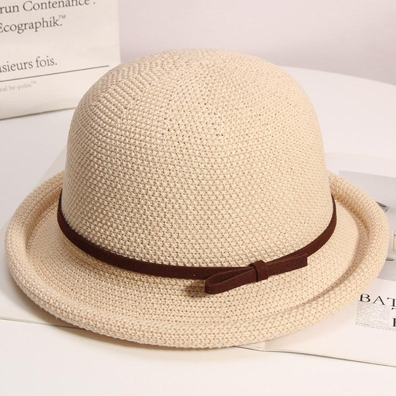 Spring and Summer Top Hat, Female Summer Adult Straw Hat, Sunshade, Sun Hat, Fashion Foreign Style Sunscreen Hat, Hepburn Wind Basin Hat
