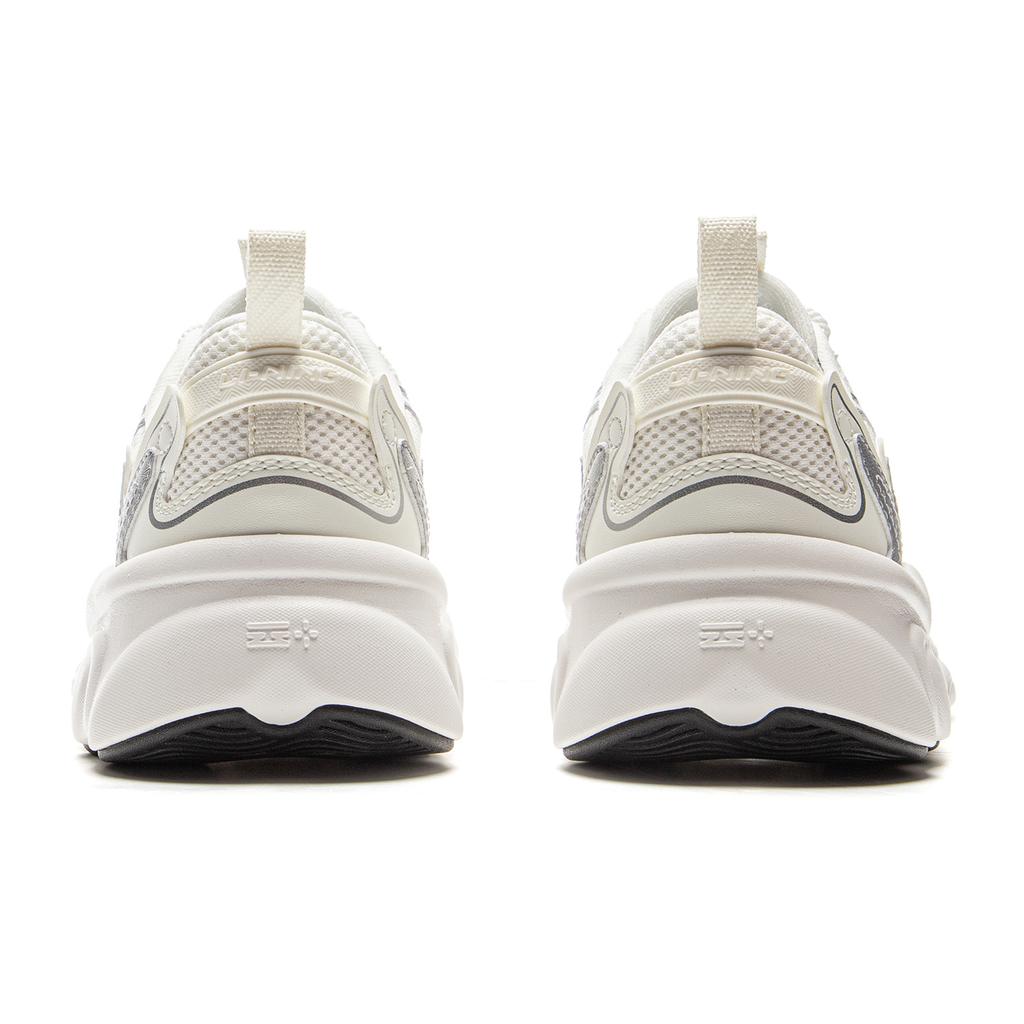 Li Ning Milk Coconut Cushioning Slip Resistant Abrasion Resistant Support Low top Casual Shoes Women's White Silver AGCV130-5