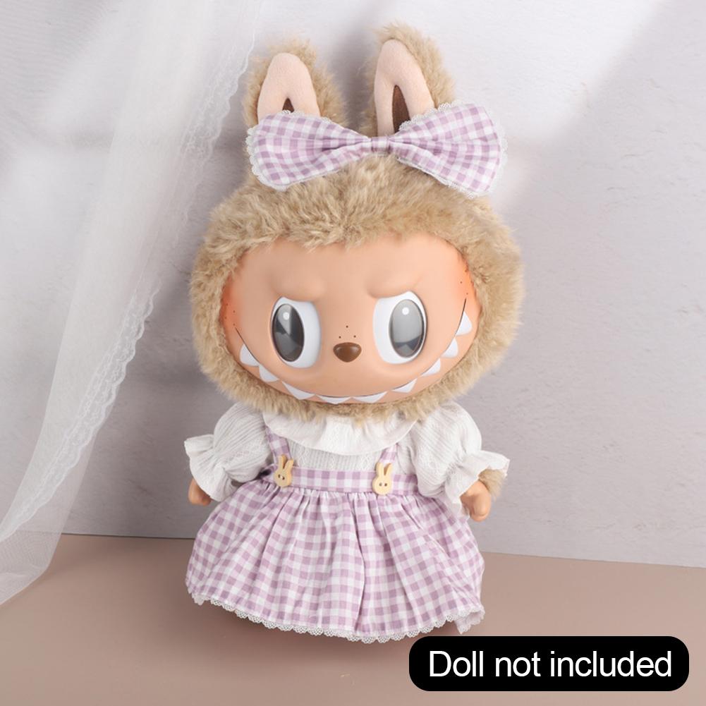 Für 38cm Labubu Puppenkleidung, modische Kleidung, Kapuzenpullover, Puppenkleidung, farblich passende Kapuzenpullover, Puppenzubehör, süße Dekoration, kleine Tücher