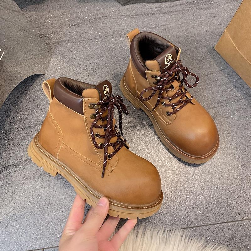 Small man thick bottom height increase 2025 new autumn and winter fashion short British style retro versatile locomotive boots